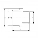 Ниппель редукционный 1 1/2″х 1″НН латунный А0509А