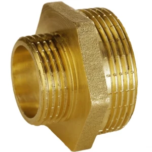 Ниппель редукционный 1 1/2″х 1″НН латунный А0509А