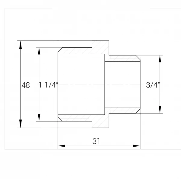 Ниппель редукционный 1 1/4″х 3/4″НН латунный А0593А