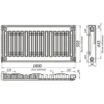 Радиатор стальной 11/500х1800 бок KALDE