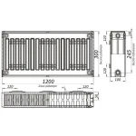 Радиатор стальной 22/300х1200 бок KALDE