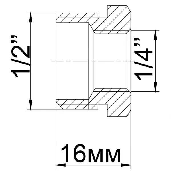 Футорка 1/2″х1/4″НВ латунная (манометр) 703Б