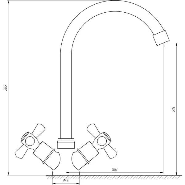 Смеситель для кухни DOMINO DK-H104-2N-CHROM хрест SHARM
