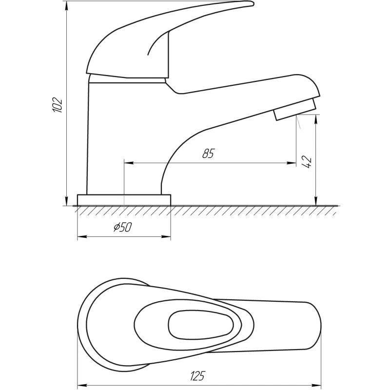 Смеситель для умывальника EcoMix ELIT EM-101 WH-T