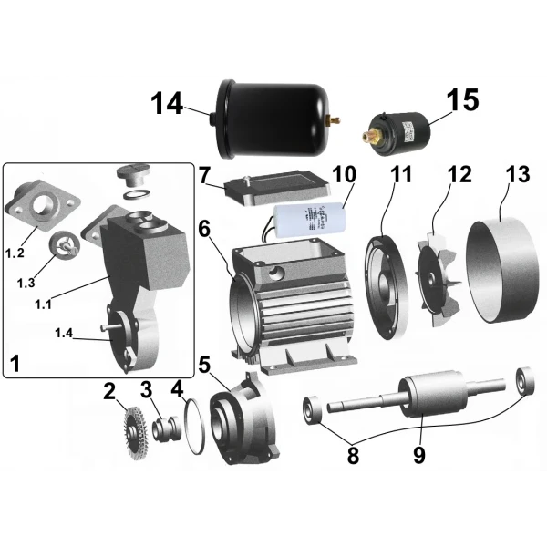 Насосная станция VOLKS pumpe WZ370 0,37кВт бак 2л