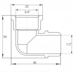 Угольник редукционный 3/4″х1/2″ВН латунный А0104-1А