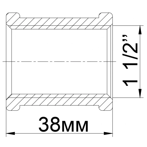 Муфта 1 1/2″ВВ латунная 306-1Б