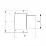 Ниппель редукционный 1 1/2″х 3/4″НН латунный А0510А
