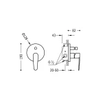 Смеситель для душа TRES FLAT 20418001
