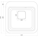 Гранитная мойка Globus Lux BARBORA слоновая кость 510х510мм
