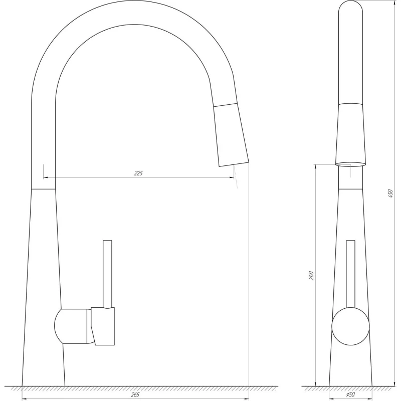 Змішувач для кухні Globus Lux LAZER GLLR-1033-StSTEEL