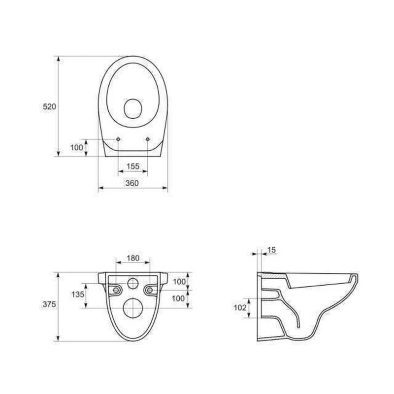 Унитаз подвесной Cersanit DELFI (без сиденья)