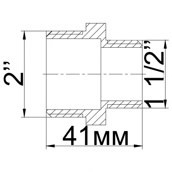 Ниппель редукционный 2″х1 1/2″НН латунный 520Б