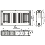 Радіатор сталевий панельний OPTIMUM 22 бок 500x500