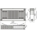 Радіатор сталевий панельний OPTIMUM 22 бок 500x600