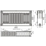 Радіатор сталевий панельний OPTIMUM 22 бок 500x800