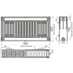 Радіатор сталевий панельний OPTIMUM 22 бок 500x900