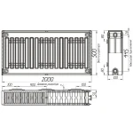 Радіатор сталевий панельний OPTIMUM 22 бок 500х2000