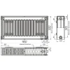 Радіатор сталевий панельний OPTIMUM 22 низ/справа 500x900 (без INNER)