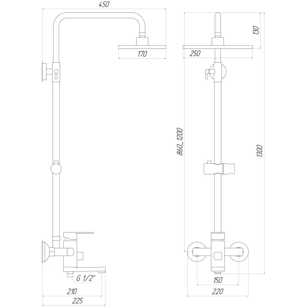 Душевая система DOMINO DMS-0005