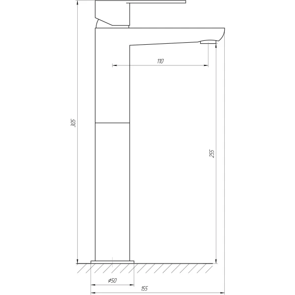 Смеситель для умывальника TOPAZ BARTS TB 07203-H36