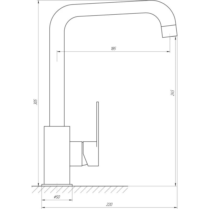 Смеситель для кухни TOPAZ BARTS TB 07423-H36