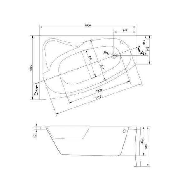 SICILIA NEW Ванна 150x100 левая