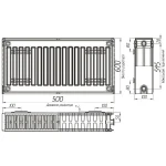 Радіатор сталевий панельний OPTIMUM 22 бок 600x500