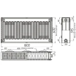 Радіатор сталевий панельний OPTIMUM 22 бок 600х1800