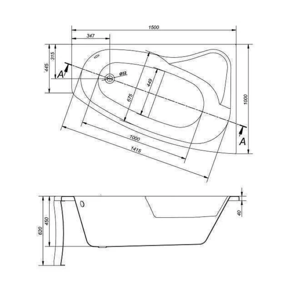 SICILIA NEW Ванна 150x100 правая