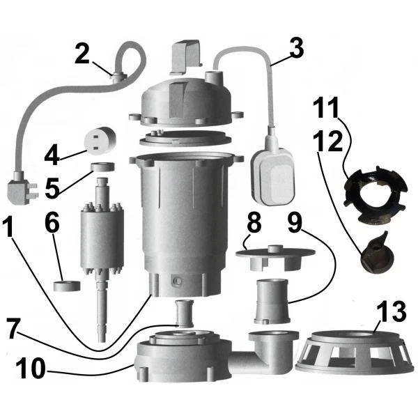 Насос фекальный с режущим механизмом Optima WQG 550 0,55 кВт