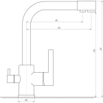 Змішувач для кухні під осмос Globus Lux LAZER GLLR-0444-1-ONIX