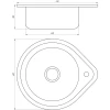 Мийка кухонна врiзна кругла 530х180 Satin MR 530 E Mira