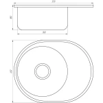 Мийка кухонна врiзна кругла з полицею 570х450х180 Decor MR 5745 D Mira