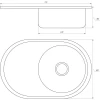 Мийка кухонна врiзна кругла з полицею 770х500х180 Decor MR 7750 D Mira
