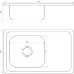 Мийка кухонна врiзна прямокутна з полицею 780х480х180 Decor MR 7848 D Mira