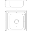 Мийка кухонна накладна прямокутна 500х500х180 Decor MR 5050 D Mira