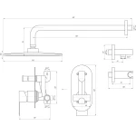 Смеситель для душа встроенный TOPAZ SARDINIA TSG 08205-G-H20
