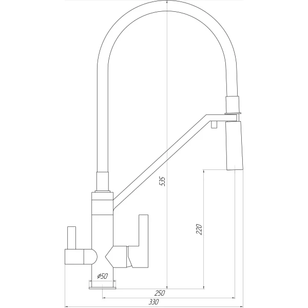 Смеситель для кухни под осмос TOPAZ ZARA TZ 8812-H24-S