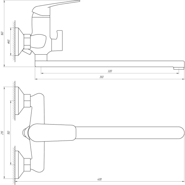 Смеситель для ванны Globus Lux Koln GLK-0208