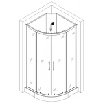 Душевой бокс полукруглый без крыши SAN L90FFS (L90F) BRAVO (3уп.)