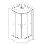 Душовий бокс півкруглий BUG H90FWS (H90W) BRAVO (3уп.)