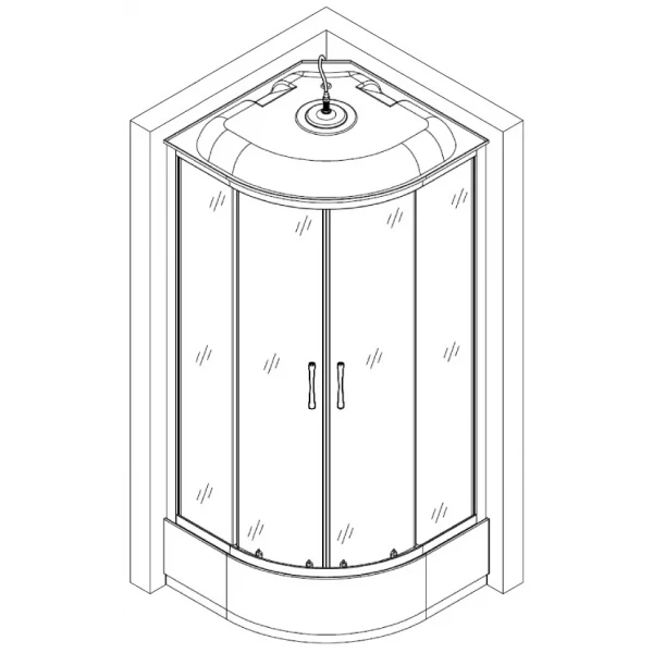 Душовий бокс півкруглий BUG H90FWS (H90W) BRAVO (3уп.)