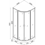 Душова кабіна півкругла WISLA L100FS (L100) BRAVO (2уп.)