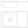 Мийка кухонна накладна прямокутна 800х500х180 Decor Left MR 8050 L D Mira