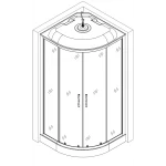 Душовий бокс півкруглий WISLOK L90FFW (L90W) BRAVO (3уп.)