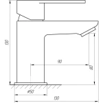 Смеситель для умывальника TOPAZ BARTS TB 07201-H36