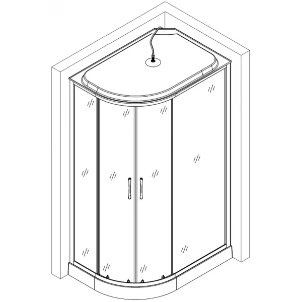 Душовий бокс асиметричний правий REGA L120GBSR (L120BR) BRAVO (3уп.)