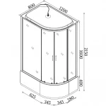 Душевой бокс ассиметричный левый OBRA H120GBSL (H120BL) BRAVO (3уп.)