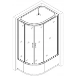 Душевой бокс ассиметричный правый OBRA H120GBSR (H120BR) BRAVO (3уп.)